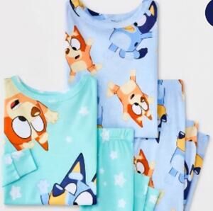 Toddler 4pc Snug Fit Bluey Cotton Pajama Set - Blue 5T